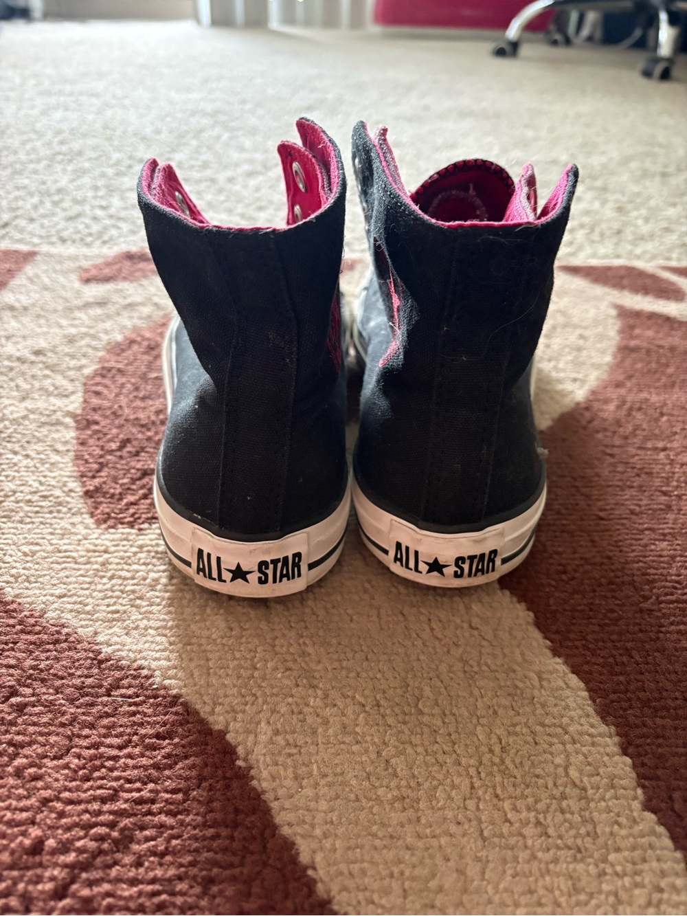 Converse High Top Sneakers in Black with pink Accents - Picture 10 of 12
